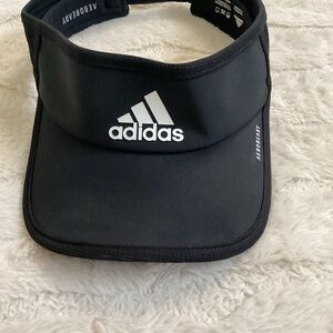 Adidas Black Visor Hat Aeroready Adjustable Athletic Running Sports Cap